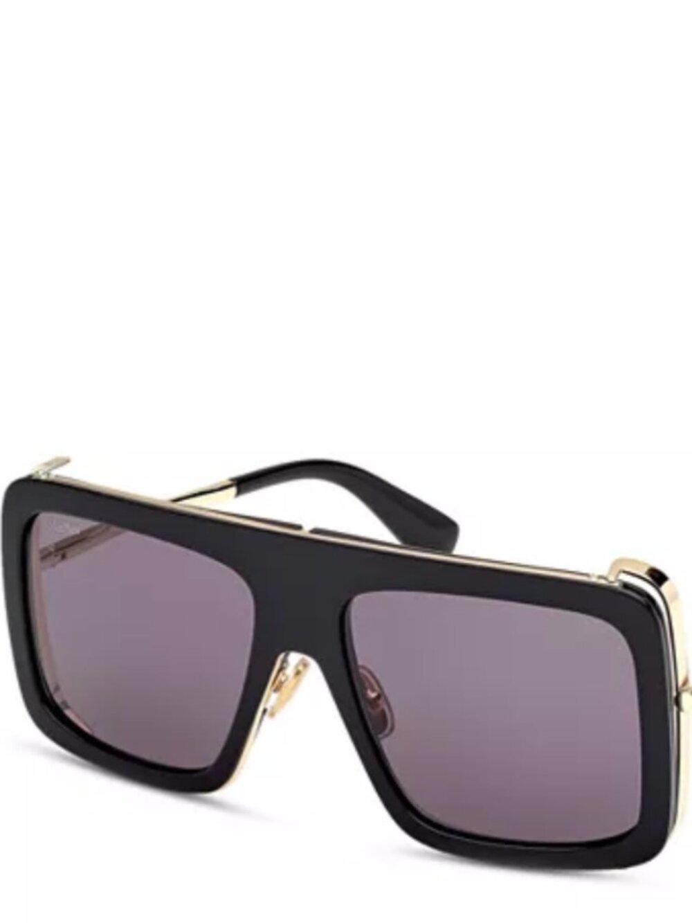 MaxMara Black Shield Sunglasses with Gold Accents - MM0119 JEAN - w/ case